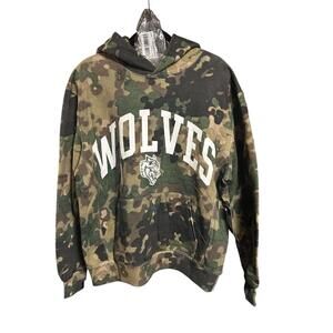 Camouflage Wolves Hoodie Sweatshirt with Front Pocket